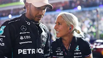 SINGAPORE, SINGAPORE - OCTOBER 01: Third placed qualifier Lewis Hamilton of Great Britain and