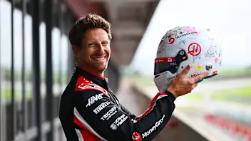 SCARPERIA, ITALY - SEPTEMBER 26: Romain Grosjean of France driving the Haas F1 Ferrari leaves the