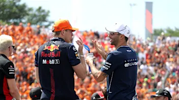 BUDAPEST, HUNGARY - JULY 23: Daniel Ricciardo of Australia and Scuderia AlphaTauri and Max