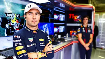 MEXICO CITY, MEXICO - OCTOBER 27: Sergio Perez of Mexico and Oracle Red Bull Racing looks on in the