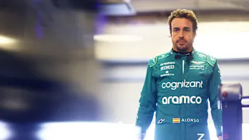 MEXICO CITY, MEXICO - OCTOBER 28: Fourteenth placed qualifier Fernando Alonso of Spain and Aston