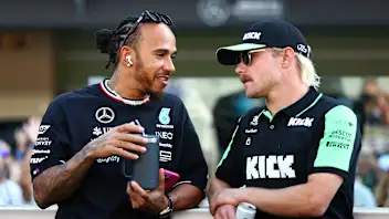 ABU DHABI, UNITED ARAB EMIRATES - DECEMBER 08: Lewis Hamilton of Great Britain and Mercedes and