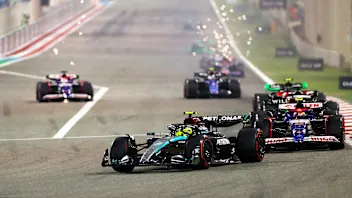 BAHRAIN, BAHRAIN - MARCH 02: Lewis Hamilton of Great Britain driving the (44) Mercedes AMG Petronas