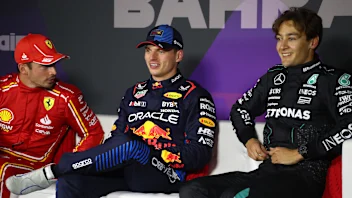 BAHRAIN, BAHRAIN - MARCH 01: Pole position qualifier Max Verstappen of the Netherlands and Oracle