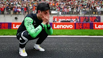 SHANGHAI, CHINA - APRIL 21: 13th placed Zhou Guanyu of China and Stake F1 Team Kick Sauber reacts