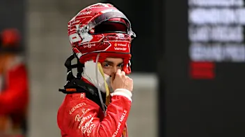 LAS VEGAS, NEVADA - NOVEMBER 23: Fourth placed Charles Leclerc of Monaco and Ferrari talks to the