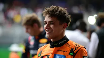 SAO PAULO, BRAZIL - NOVEMBER 09: Race winner Lando Norris of Great Britain and McLaren looks on in