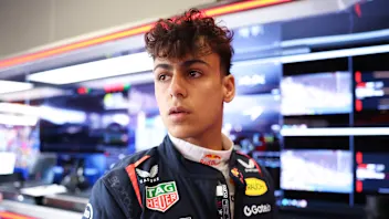 NORTHAMPTON, ENGLAND - JULY 04: Arvid Lindblad of Great Britain and Oracle Red Bull Racing looks on