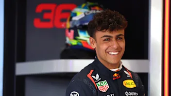 NORTHAMPTON, ENGLAND - JULY 03: Arvid Lindblad of Great Britain and Oracle Red Bull Racing looks on