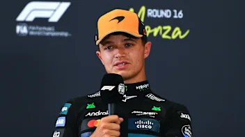 MONZA, ITALY - SEPTEMBER 06: Second placed qualifier Lando Norris of Great Britain and McLaren in