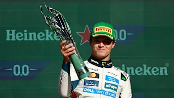MEXICO CITY, MEXICO - OCTOBER 26: Race winner Lando Norris of Great Britain and McLaren on the