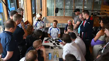 ZANDVOORT, NETHERLANDS - AUGUST 28: Liam Lawson of New Zealand and Visa Cash App Racing Bulls talks
