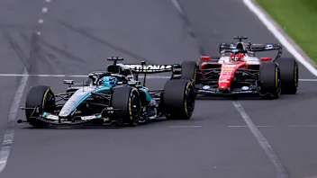 MELBOURNE, AUSTRALIA - MARCH 08: George Russell of Great Britain driving the (63) Mercedes AMG