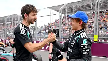 MELBOURNE, AUSTRALIA - MARCH 07: Second placed qualifier Andrea Kimi Antonelli of Italy and