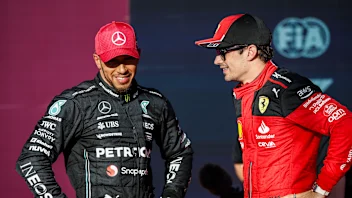 Lewis Hamilton of United Kingdom, Mercedes - AMG PETRONAS, portrait Charles Leclerc of Monaco,
