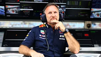 BAHRAIN, BAHRAIN - MARCH 05: Red Bull Racing Team Principal Christian Horner looks on from the