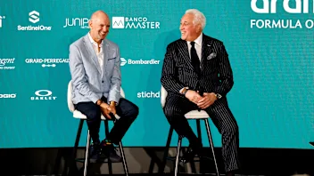 SILVERSTONE, ENGLAND - SEPTEMBER 10: Adrian Newey and Lawrence Stroll, Owner, Aston Martin F1 Team,