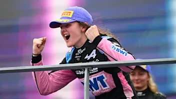 SINGAPORE, SINGAPORE - SEPTEMBER 21: Race winner Abbi Pulling of Great Britain and Rodin Motorsport