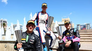 BAKU, AZERBAIJAN - SEPTEMBER 15: Race winner Richard Verschoor of Netherlands and Trident (22),