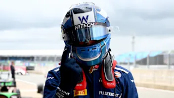 NORTHAMPTON, ENGLAND - JULY 05: Pole position qualifier Luke Browning of Great Britain and Hitech