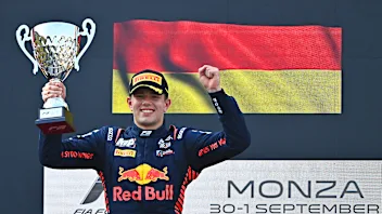 MONZA, ITALY - AUGUST 31: Race winner Tim Tramnitz of Germany and MP Motorsport (7) celebrates on