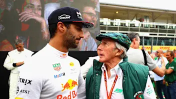 MONZA, ITALY - AUGUST 31:  Daniel Ricciardo of Australia and Red Bull Racing and Sir Jackie Stewart