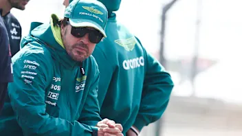 ZANDVOORT, NETHERLANDS - AUGUST 23: Fernando Alonso of Spain and Aston Martin F1 Team looks on from