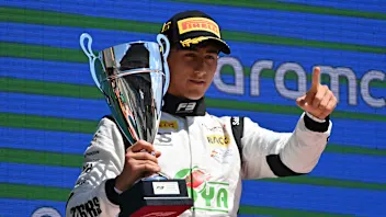 BARCELONA, SPAIN - JUNE 22: Race winner Mari Boya of Spain and Campos Racing (12) celebrates on the