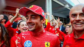 AUSTIN, TEXAS - OCTOBER 20: Race winner Charles Leclerc of Monaco and Ferrari celebrates on the