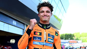 SPIELBERG, AUSTRIA - JUNE 28: Pole position qualifier Lando Norris of Great Britain and McLaren