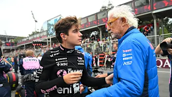 BAKU, AZERBAIJAN - SEPTEMBER 21: Franco Colapinto of Argentina and Alpine F1 and Flavio Briatore,