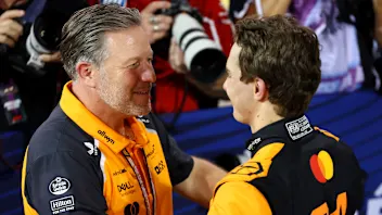 BAHRAIN, BAHRAIN - APRIL 12: Zak Brown, Chief Executive Officer of McLaren and Pole position