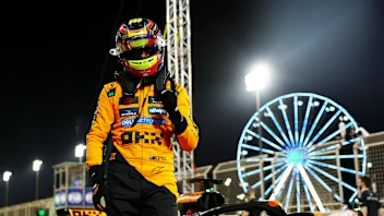 BAHRAIN, BAHRAIN - APRIL 12: Pole position qualifier Oscar Piastri of Australia and McLaren
