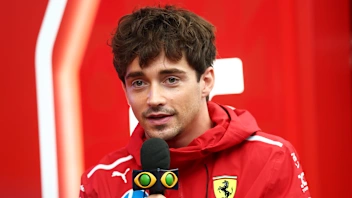 SAO PAULO, BRAZIL - NOVEMBER 06: Charles Leclerc of Monaco and Scuderia Ferrari is interviewed in