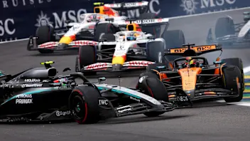 SAO PAULO, BRAZIL - NOVEMBER 09: Andrea Kimi Antonelli of Italy driving the (12) Mercedes AMG