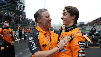 SHANGHAI, CHINA - MARCH 23: Second placed Lando Norris of Great Britain and McLaren and Race winner