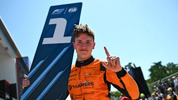 IMOLA, ITALY - MAY 18: Race winner Alexander Dunne of Ireland and Rodin Motorsport (17) celebrates