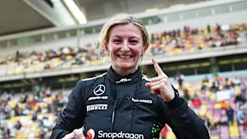 SHANGHAI, CHINA - MARCH 23: Race winner Doriane Pin of France and PREMA Racing (28) celebrates in