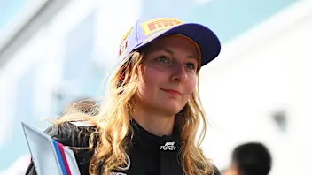 MONTREAL, QUEBEC - JUNE 14: Race winner Doriane Pin of France and PREMA Racing (28) looks on during