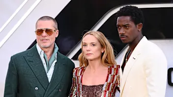 Brad Pitt, Kerry Condon and Damson Idris at the London premiere for 'F1 The Movie'