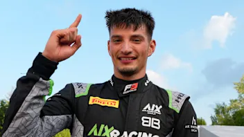 SPA, BELGIUM - JULY 25: Brad Benavides of United States and AIX Racing (28) celebrates during
