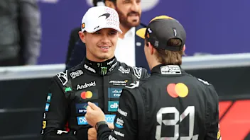 NORTHAMPTON, ENGLAND - JULY 05: Second placed qualifier Oscar Piastri of Australia and McLaren and