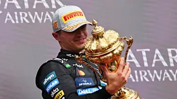 NORTHAMPTON, ENGLAND - JULY 06: Race winner Lando Norris of Great Britain and McLaren celebrates in