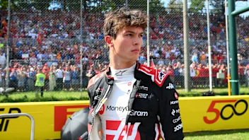 MONZA, ITALY - SEPTEMBER 07: Oliver Bearman of Great Britain and Haas F1 on the grid during the F1