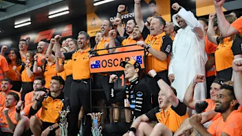 JEDDAH, SAUDI ARABIA - APRIL 18: Oscar Piastri of Australia and McLaren and Lando Norris of Great