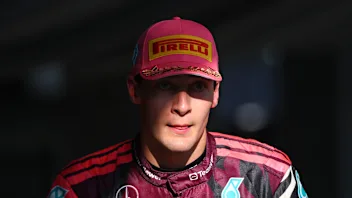 MIAMI, FLORIDA - MAY 04: Third placed George Russell of Great Britain and Mercedes AMG Petronas F1