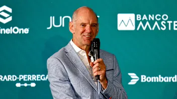 SILVERSTONE, ENGLAND - SEPTEMBER 10: Adrian Newey at a press conference at Aston Martin