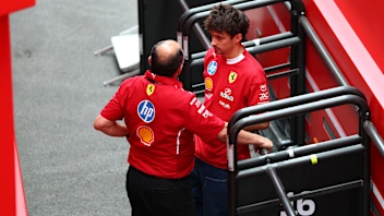 BARCELONA, SPAIN - MAY 31: Frederic Vasseur, Team Principal of Scuderia Ferrari with Charles