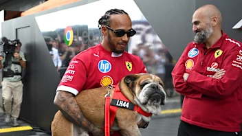 NORTHAMPTON, ENGLAND - JULY 04: Lewis Hamilton of Great Britain and Scuderia Ferrari in the Paddock