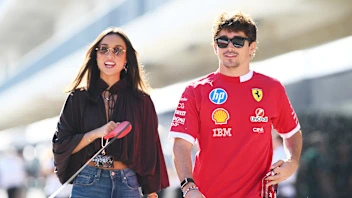 AUSTIN, TEXAS - OCTOBER 17: Charles Leclerc of Monaco and Scuderia Ferrari and Alexandra Saint